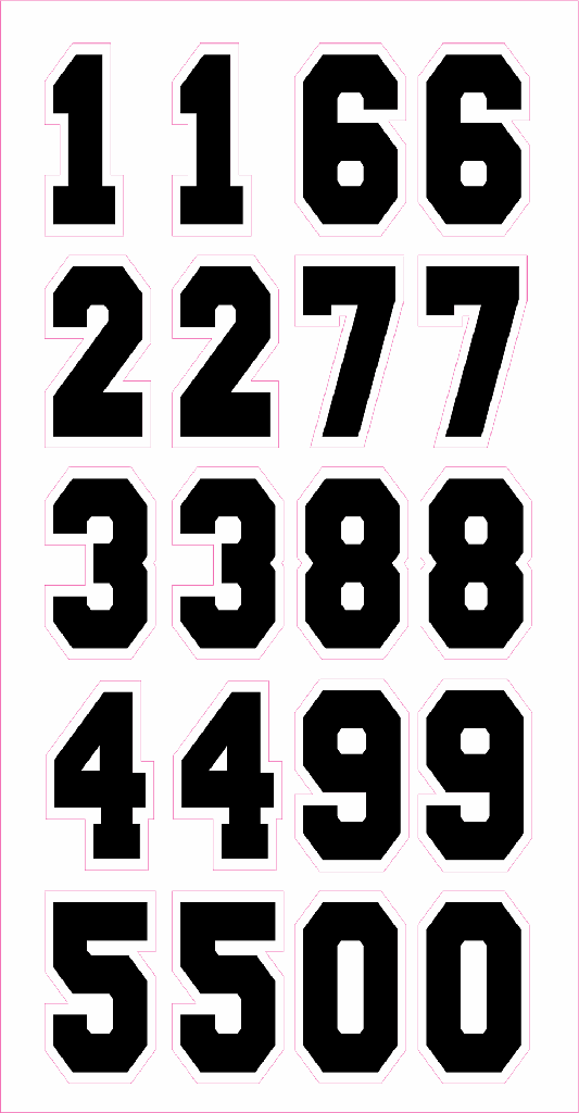 HELMET NUMBER SET