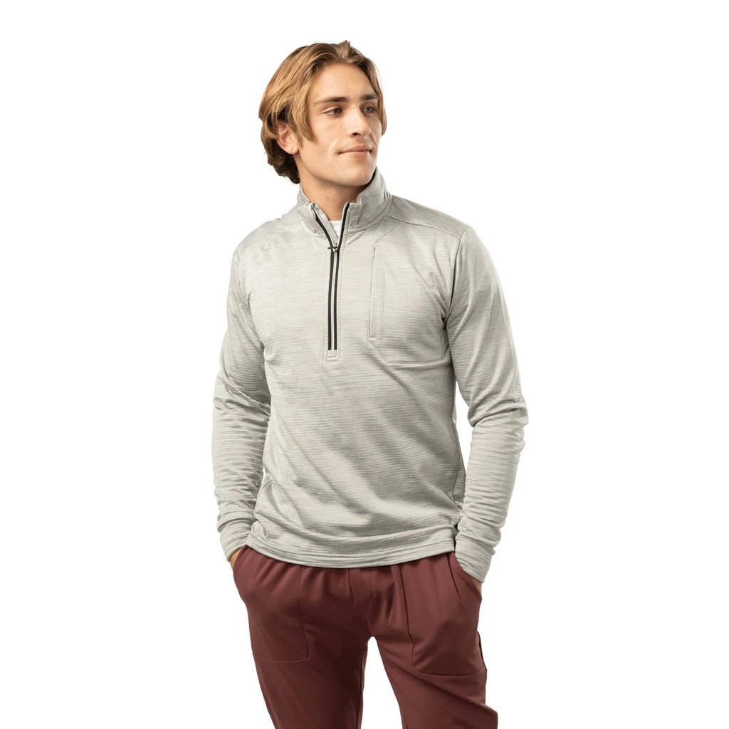 S23 Bauer Flc Textured Half Zip Sr - Gry