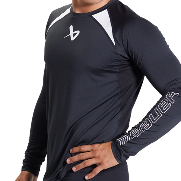 [1058853] S22 Bauer Perf LS Baselayer Top Sr Blk (Medium (bts))