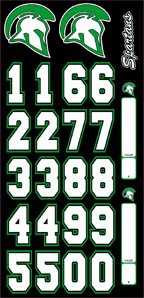 SPARTANS HELMET DECAL SHEET