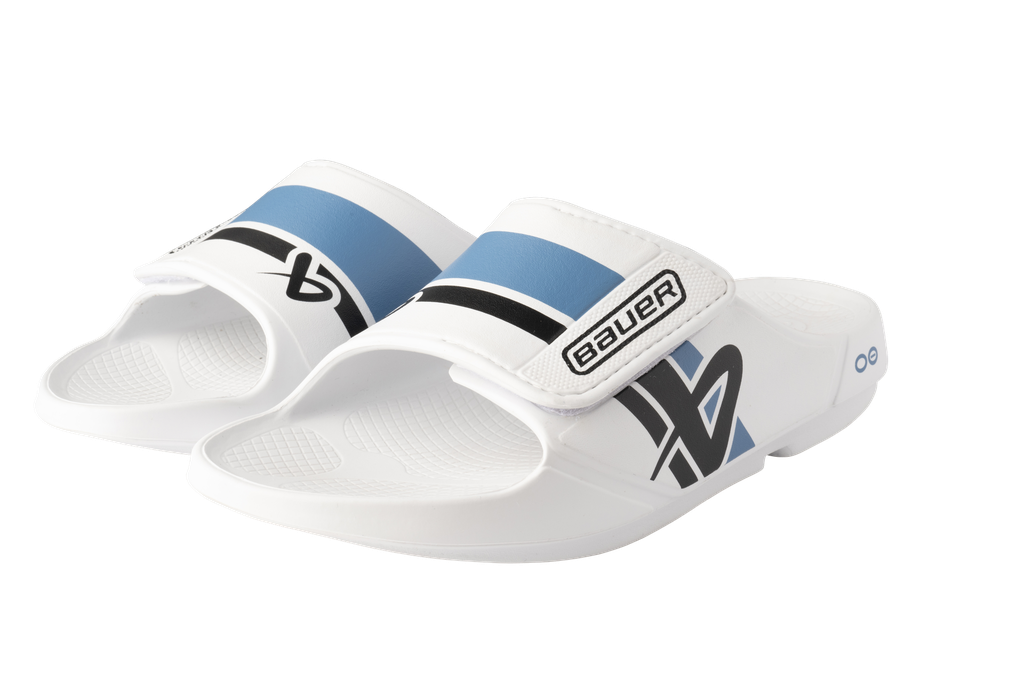 Bauer S25 Oofos Sport Flex Slide-Wht/Blu