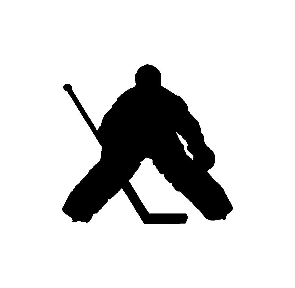GOALIE SILHOUETTE CAR WINDOW DECAL