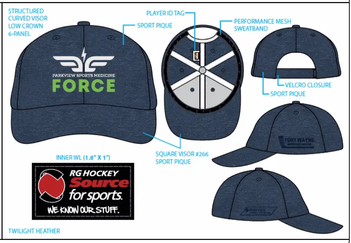 FORCE CUSTOM HAT NAVY SPORT PIQUE